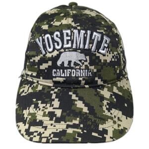 Lucky 7 Baseball Cap Green One Size Yosemite California Bear Digital Camo Hat